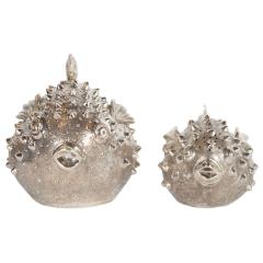  Missiaglia Hand Wrought Sterling Silver Puffer Fish Salt Shaker and Pepper Mill Missiaglia - 1560829