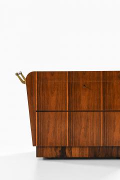  Mj lby Intarsia Rare Bar Trolley in Brass and Rosewood by Erik Matsson 1930s - 4555498