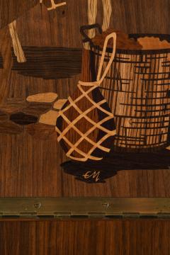  Mj lby Intarsia Rare Bar Trolley in Brass and Rosewood by Erik Matsson 1930s - 4555516