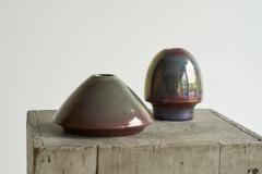  Mobach Joke Stroes Pair of Luster Glazed Studio Pottery Objects for Mobach 1980s - 4582797