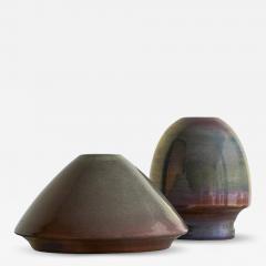  Mobach Joke Stroes Pair of Luster Glazed Studio Pottery Objects for Mobach 1980s - 4584011