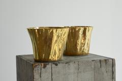  Mobach Kasper Mobach Pair of Golden Luster Glazed Studio Pottery Vases 1990s - 4582470
