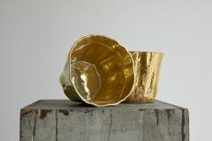 Mobach Kasper Mobach Pair of Golden Luster Glazed Studio Pottery Vases 1990s - 4582474