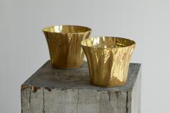  Mobach Kasper Mobach Pair of Golden Luster Glazed Studio Pottery Vases 1990s - 4582486