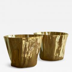  Mobach Kasper Mobach Pair of Golden Luster Glazed Studio Pottery Vases 1990s - 4582959