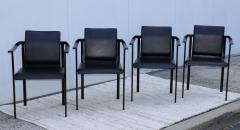  Mobel Italia 1980s Mobel Italia Sculptural Leather Dining Chairs - 3242224