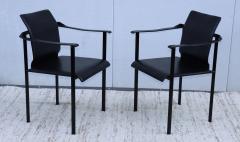  Mobel Italia 1980s Mobel Italia Sculptural Leather Dining Chairs - 3242226