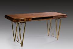  Mobelfabrikken Toften Large Desk In Rosewood And Brass Denmark Early 1960s - 1898991