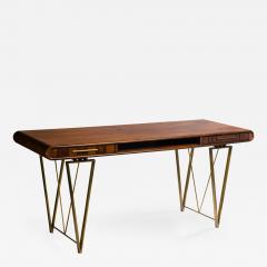  Mobelfabrikken Toften Large Desk In Rosewood And Brass Denmark Early 1960s - 1900066