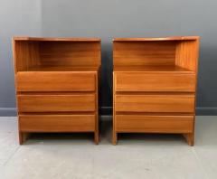  Mobican Furniture Pair of Mobican Teak Midcentury Three Drawer Nightstands - 3936159