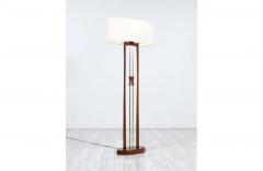  Modeline California Modern Column Walnut Brass Floor Lamp by Modeline - 2666578