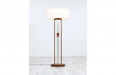  Modeline California Modern Column Walnut Brass Floor Lamp by Modeline - 2666579