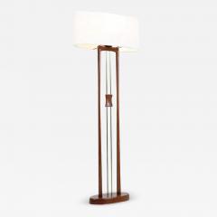  Modeline California Modern Column Walnut Brass Floor Lamp by Modeline - 2671260