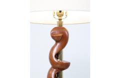  Modeline Mid Century Modern Sculpted Walnut Twist Table Lamps by Modeline of California - 2935978