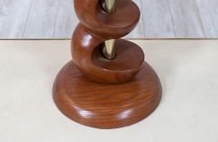  Modeline Mid Century Modern Sculpted Walnut Twist Table Lamps by Modeline of California - 2936018