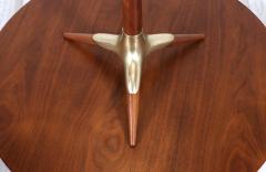  Modeline Mid Century Sculpted Walnut Brass Tripod Table Lamp by Modeline - 2288870