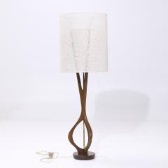  Modeline Modeline Mid Century Sculptural Walnut and Brass Table Lamps Pair - 4032609