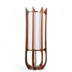  Modeline Modeline Model 635 Mid Century Sculptured Walnut and Brass Table Lamp - 4219109