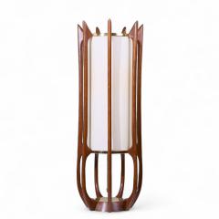  Modeline Modeline Model 635 Mid Century Sculptured Walnut and Brass Table Lamp - 4219111