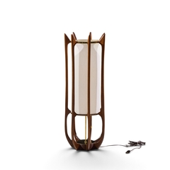  Modeline Modeline Model 635 Mid Century Sculptured Walnut and Brass Table Lamp - 4751591