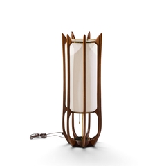  Modeline Modeline Model 635 Mid Century Sculptured Walnut and Brass Table Lamp - 4751592
