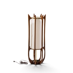  Modeline Modeline Model 635 Mid Century Sculptured Walnut and Brass Table Lamp - 4751593