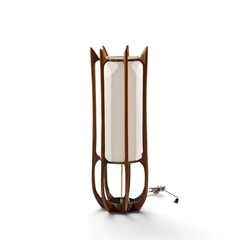  Modeline Modeline Model 635 Mid Century Sculptured Walnut and Brass Table Lamp - 4751771