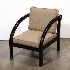  Modernage Furniture Company Art Deco Black Lacquer Streamlined Armchair by Modernage Furniture Company - 1649004