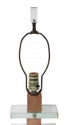  Modernage Furniture Company Pair of Glass and Wood Lamps Attributed to Modernage - 193126