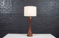  Modernera Lamp Co California Modern Sculpted Walnut Table Lamp by Modernera Co  - 4178907