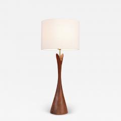  Modernera Lamp Co California Modern Sculpted Walnut Table Lamp by Modernera Co  - 4178931