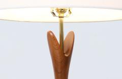  Modernera Lamp Co Mid Century Modern Sculpted Walnut Table Lamps by Modernera Co  - 3166663