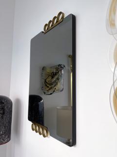  Modernindustria Pair of Mirrors Brass Disc Gray Tinted Glass by Modernindustria Italy 1970s - 2746675