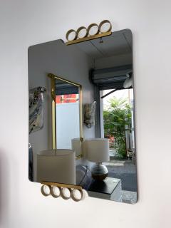  Modernindustria Pair of Mirrors Brass Disc Gray Tinted Glass by Modernindustria Italy 1970s - 2746676