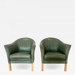  Mogens Hansen Pair of Danish Queen Leather Chairs Lars Kalmar for Mogens Hansen 80s - 1627588