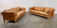  Mogens Hansen Pair of Three Seat Leather Sofas in Original Leather by Mogens Hansen - 4484359