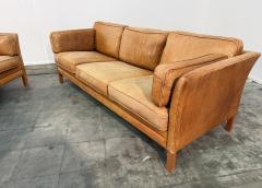  Mogens Hansen Pair of Three Seat Leather Sofas in Original Leather by Mogens Hansen - 4484362