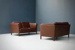  Mogens Hansen Set of Two Two Seat Sofa s in Leather by Mogens Hansen Denmark 1960s - 3653765