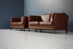  Mogens Hansen Set of Two Two Seat Sofa s in Leather by Mogens Hansen Denmark 1960s - 3653787