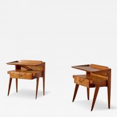  Molteni Consonni Molteni night stands in walnut and walnut burl Italy 1950s - 4015379