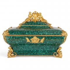  Monbro Fils Ain Antique gilt bronze and malachite casket by Monbro Fils Ain  - 2437335