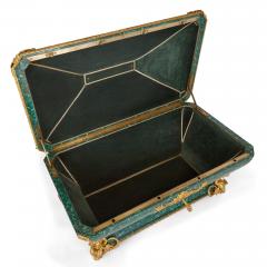  Monbro Fils Ain Antique gilt bronze and malachite casket by Monbro Fils Ain  - 2437342