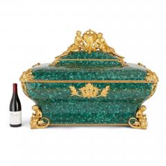  Monbro Fils Ain Antique gilt bronze and malachite casket by Monbro Fils Ain  - 2437351