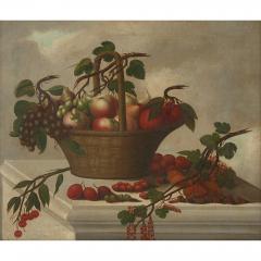  Monogrammist P H Still life painting of fruit in a basket - 3922148