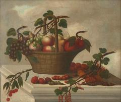  Monogrammist P H Still life painting of fruit in a basket - 3922993