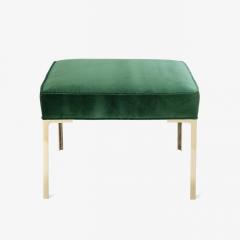  Montage Astor Square Brass Ottoman in Emerald Velvet by Montage - 3117163