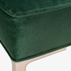  Montage Astor Square Brass Ottoman in Emerald Velvet by Montage - 3117167