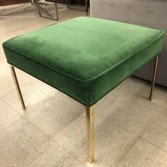  Montage Astor Square Brass Ottoman in Emerald Velvet by Montage - 3118117