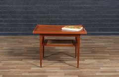  Moreddi Danish Modern Teak Side Table w Magazine Cane Shelf by Moreddi - 4183735