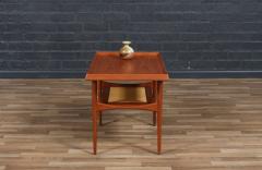  Moreddi Danish Modern Teak Side Table w Magazine Cane Shelf by Moreddi - 4183736